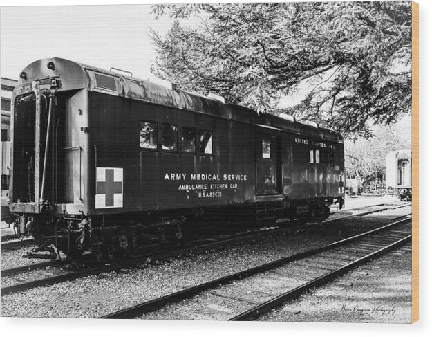 Army Medical Service Train Car - Wood Print