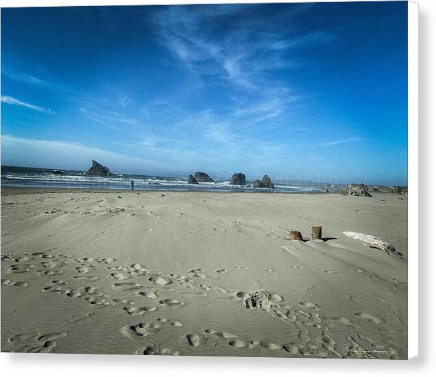 Foot prints in the sand - Canvas Print