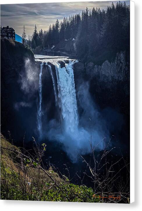 Majestic Waterfall at Dusk - Canvas Print