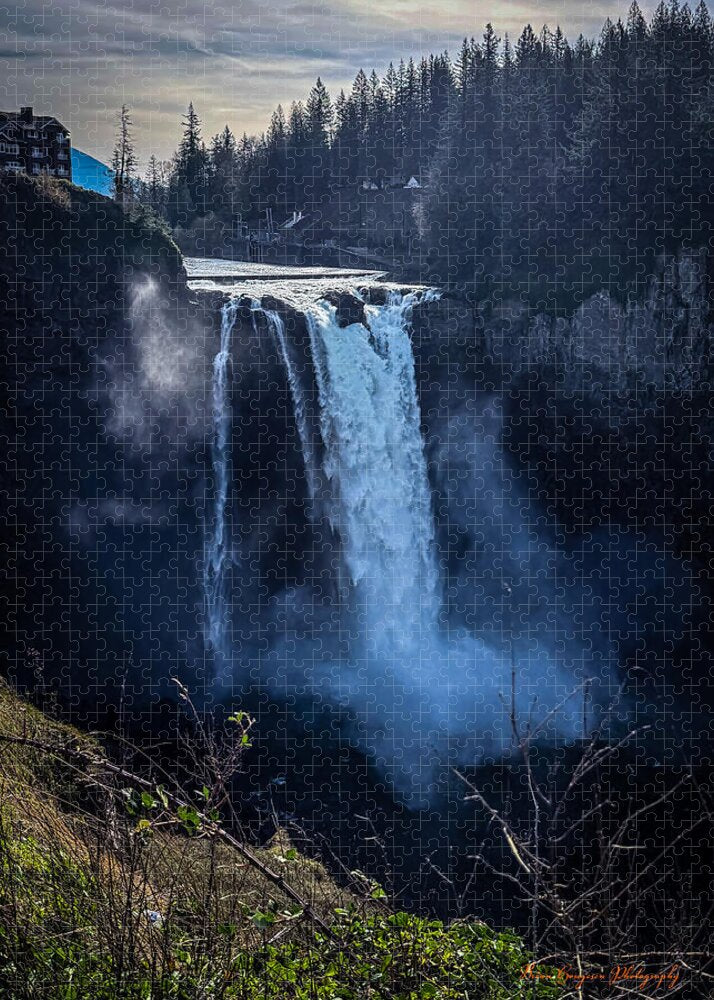 Majestic Waterfall at Dusk - Puzzle
