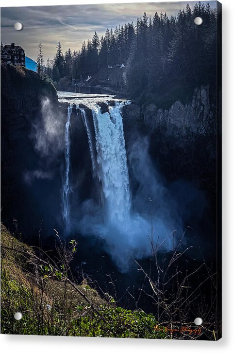 Majestic Waterfall at Dusk - Acrylic Print