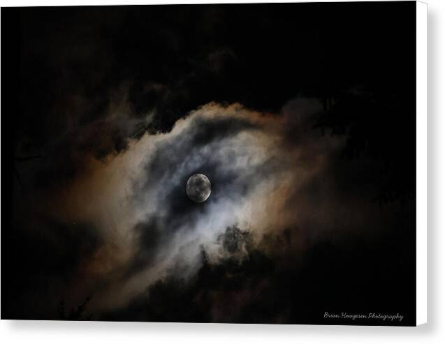 Moon Surrounded by Dramatic Clouds - Canvas Print