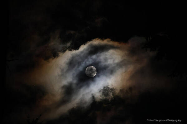 Moon Surrounded by Dramatic Clouds - Art Print