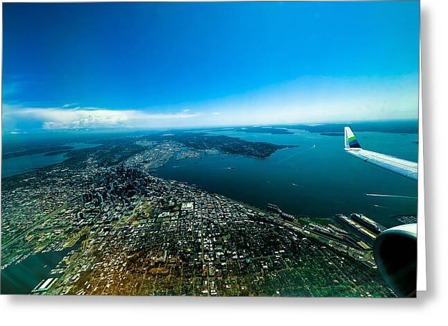Over looking Seattle - Greeting Card