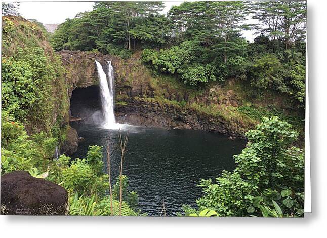 Rainbow falls HAWAII - Greeting Card