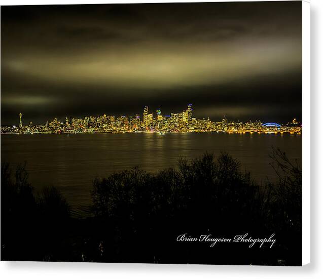Seattle Skyline by Night - Canvas Print