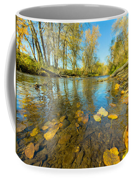 Serene Autumn Creek Landscape - Mug