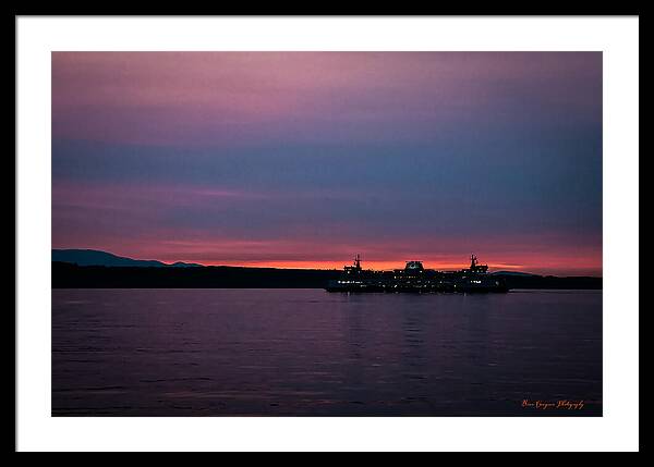Sunset with the Ferry - Framed Print