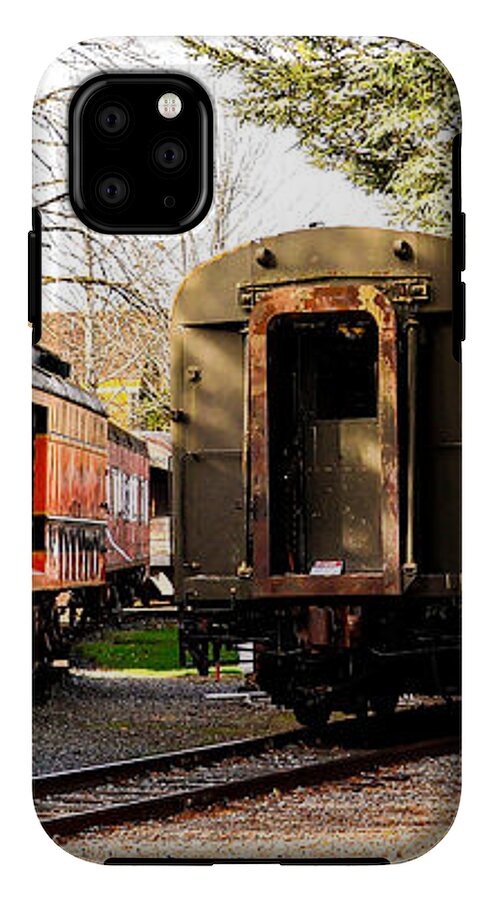 Vintage Train Cars on Tracks - Phone Case