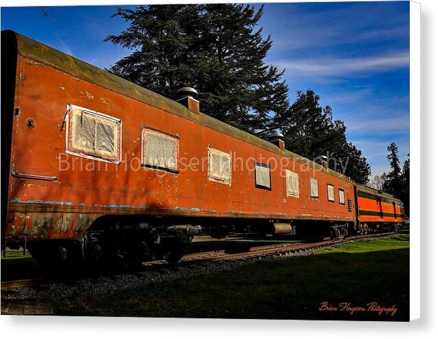 Vintage Train under Blue Sky - Canvas Print