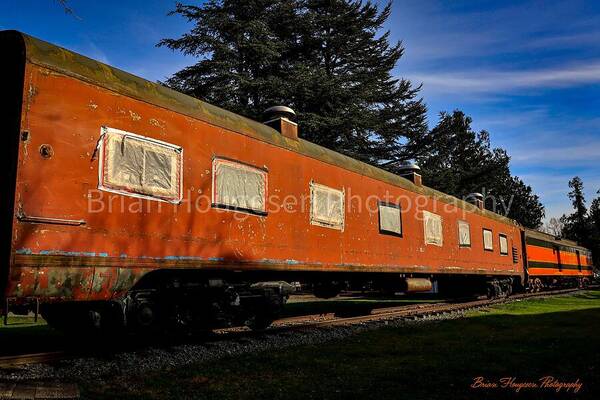Vintage Train under Blue Sky - Art Print