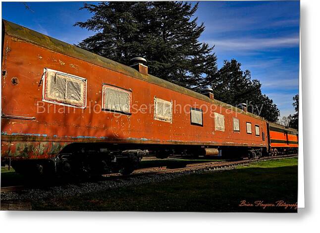 Vintage Train under Blue Sky - Greeting Card
