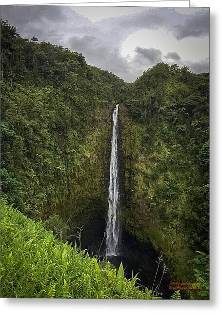 Water fall in Hilo, Hawaii - Greeting Card