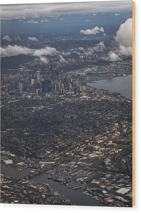 Above seattle - Wood Print