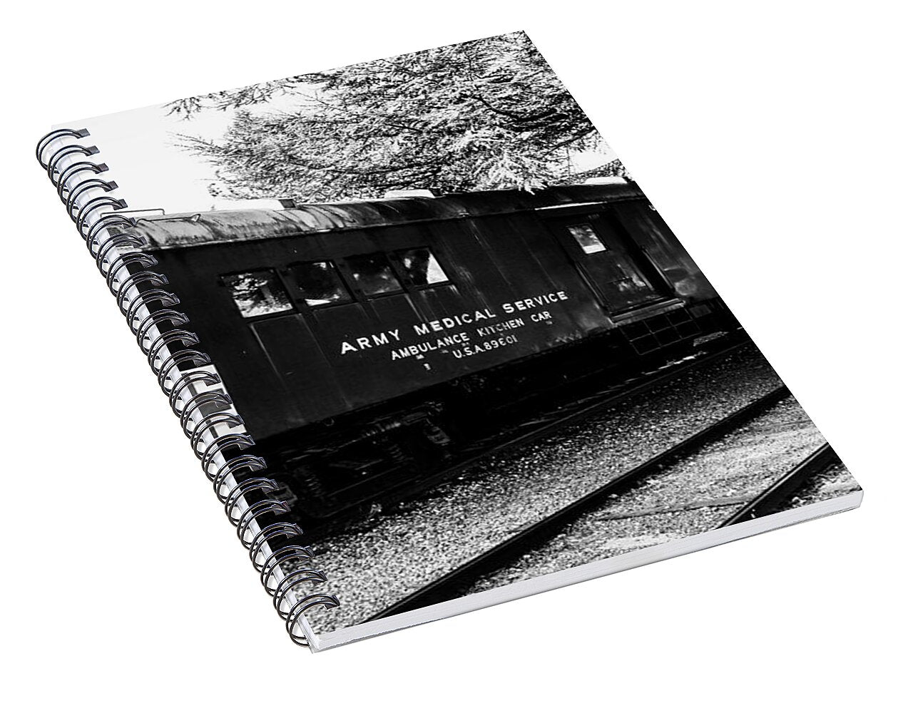 Army Medical Service Train Car - Spiral Notebook