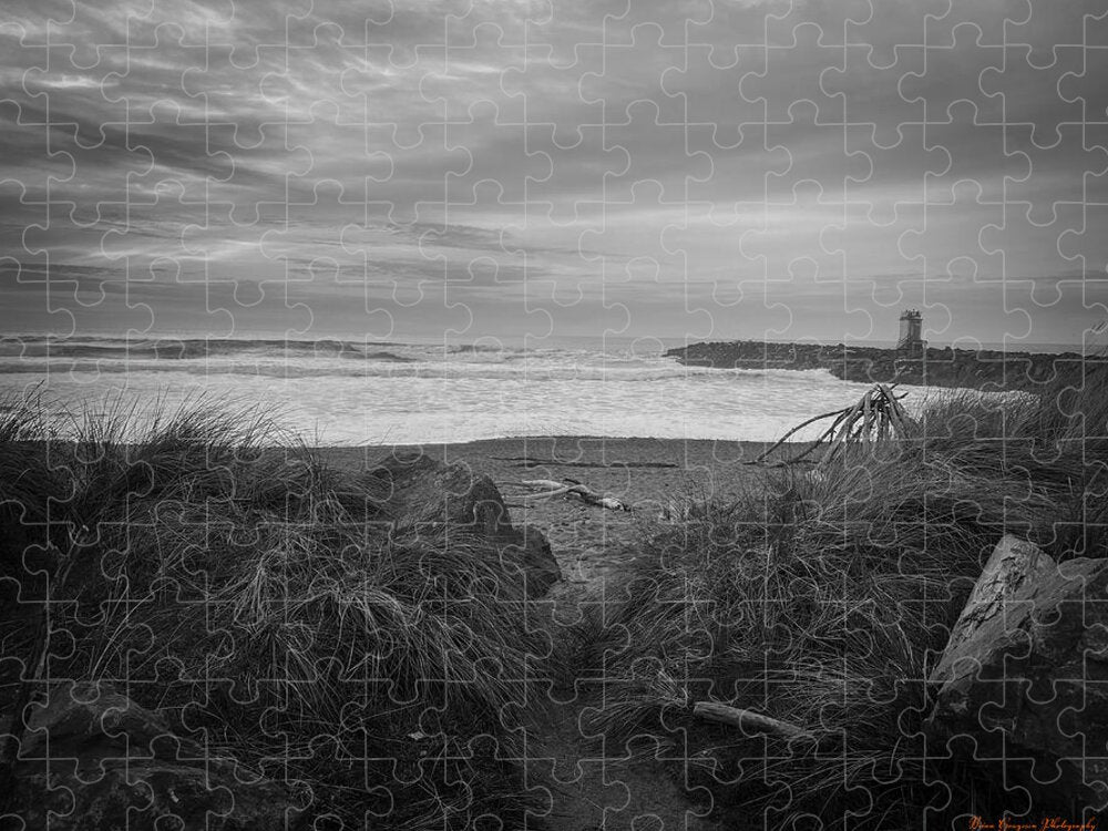 Black and white walk to the beach - Puzzle