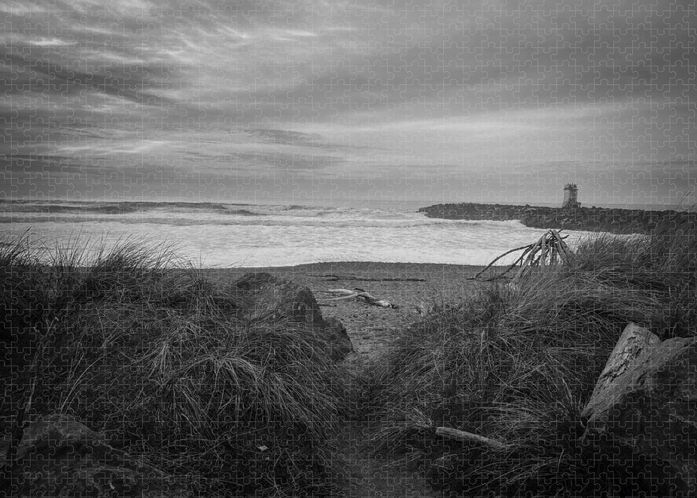 Black and white walk to the beach - Puzzle