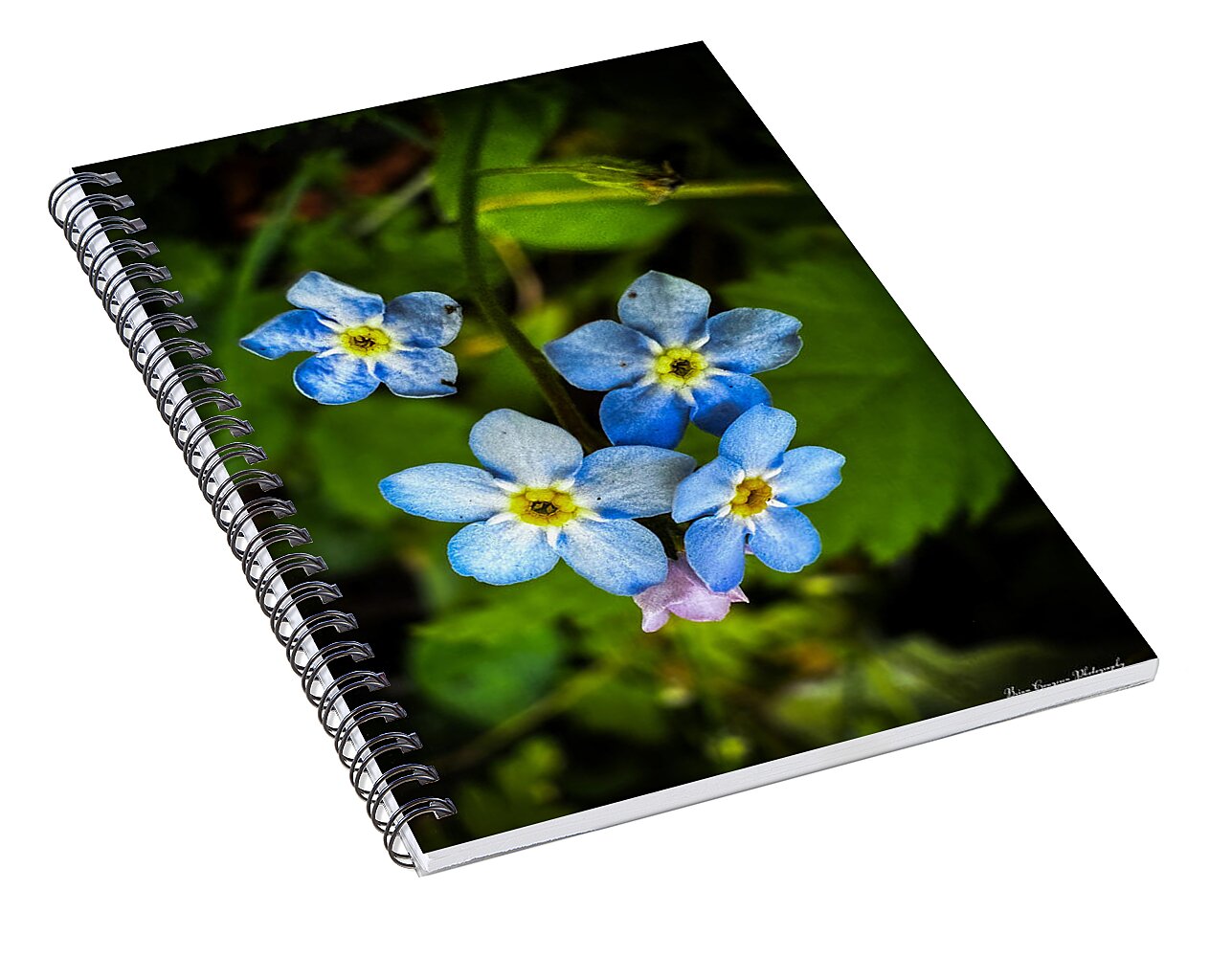 Blue flowers - Spiral Notebook