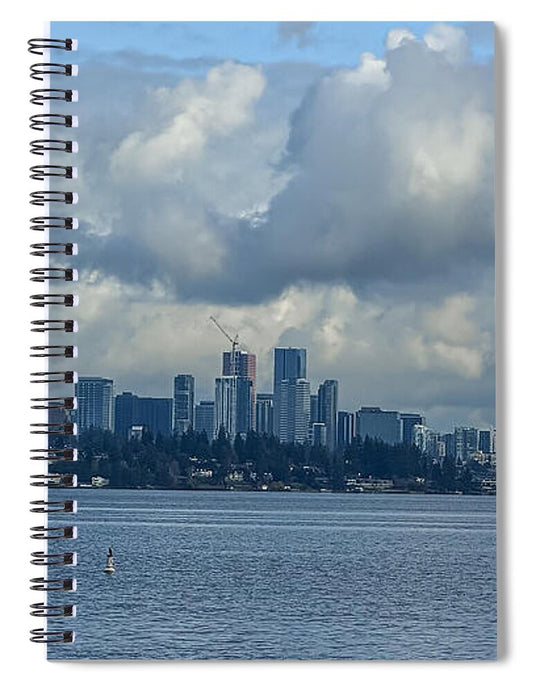 Clouds above the city - Spiral Notebook