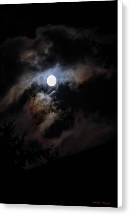 Clouds around the moon - Canvas Print