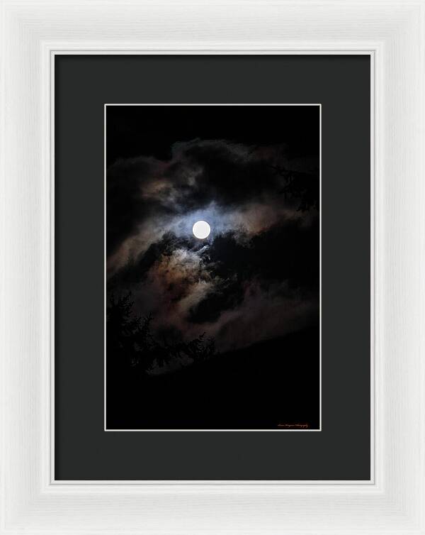 Clouds around the moon - Framed Print