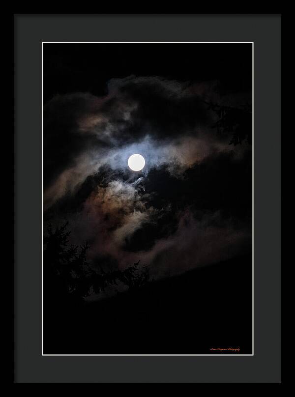 Clouds around the moon - Framed Print