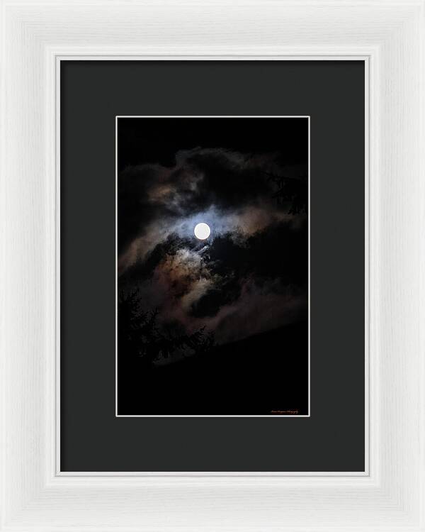 Clouds around the moon - Framed Print