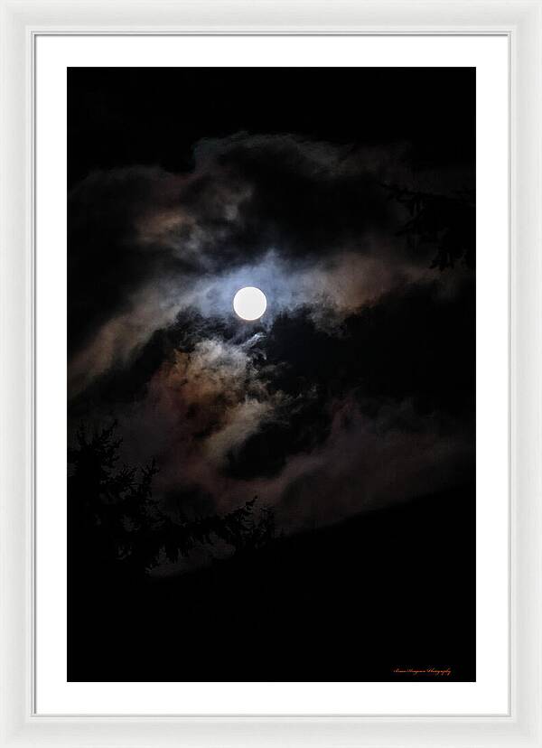 Clouds around the moon - Framed Print