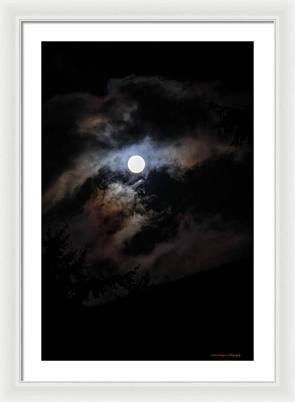 Clouds around the moon - Framed Print