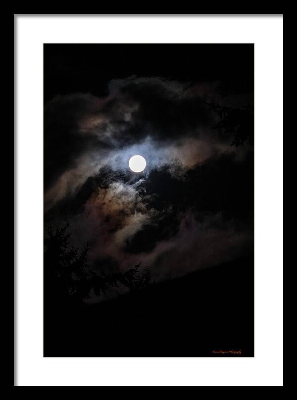 Clouds around the moon - Framed Print