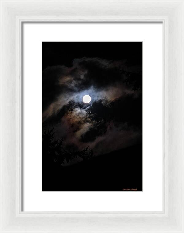 Clouds around the moon - Framed Print