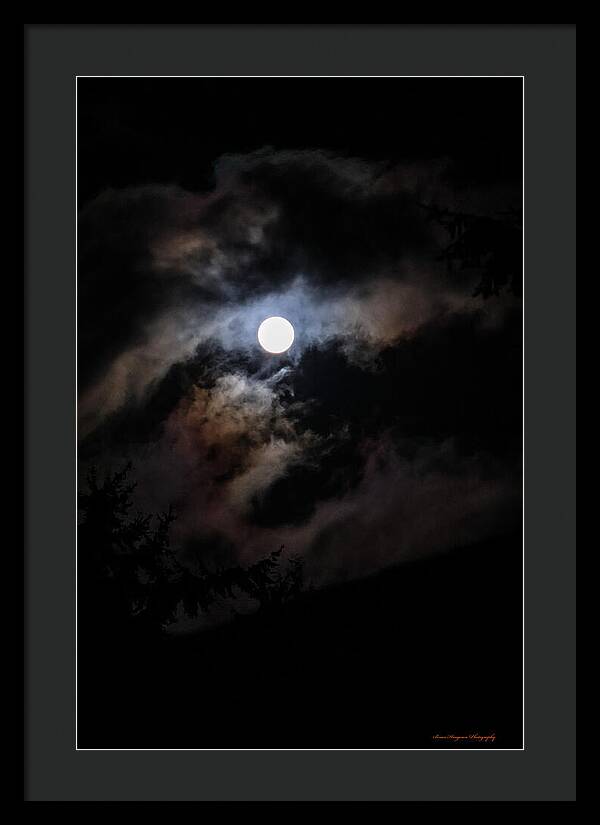 Clouds around the moon - Framed Print