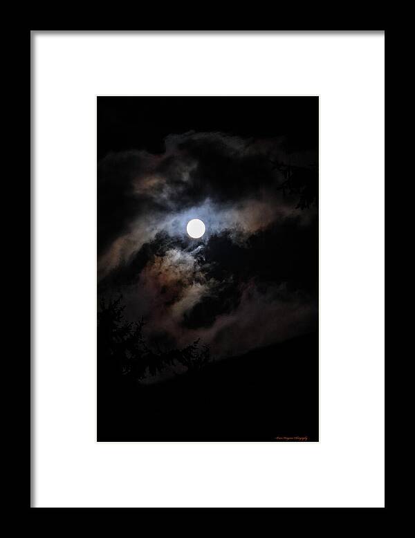 Clouds around the moon - Framed Print