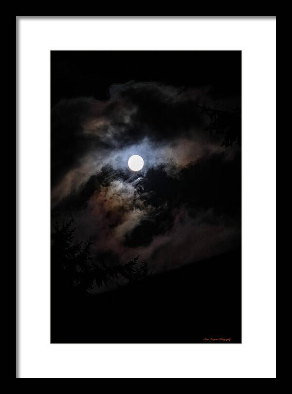 Clouds around the moon - Framed Print