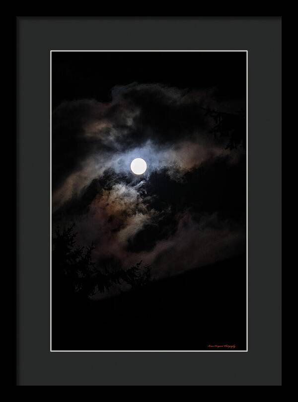 Clouds around the moon - Framed Print