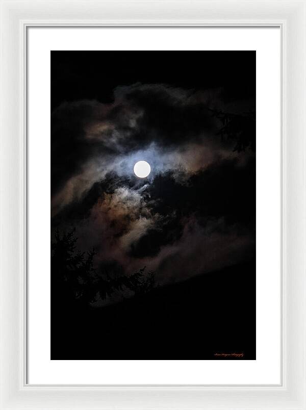 Clouds around the moon - Framed Print