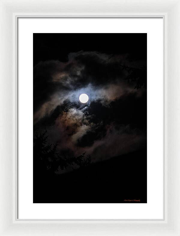 Clouds around the moon - Framed Print