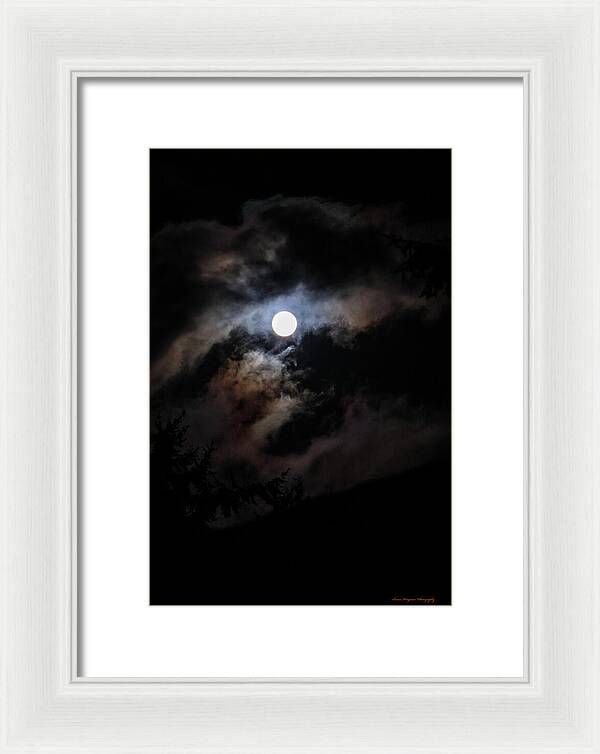 Clouds around the moon - Framed Print
