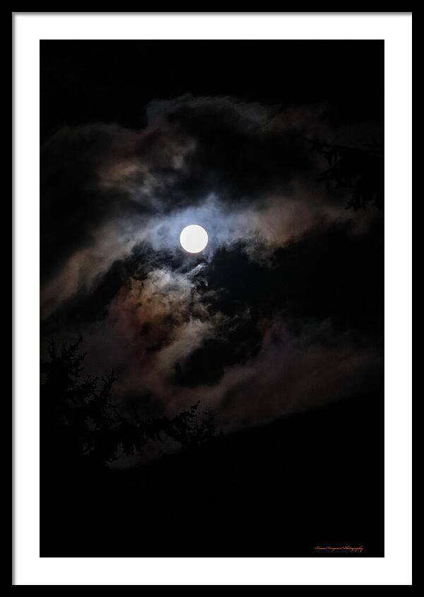 Clouds around the moon - Framed Print