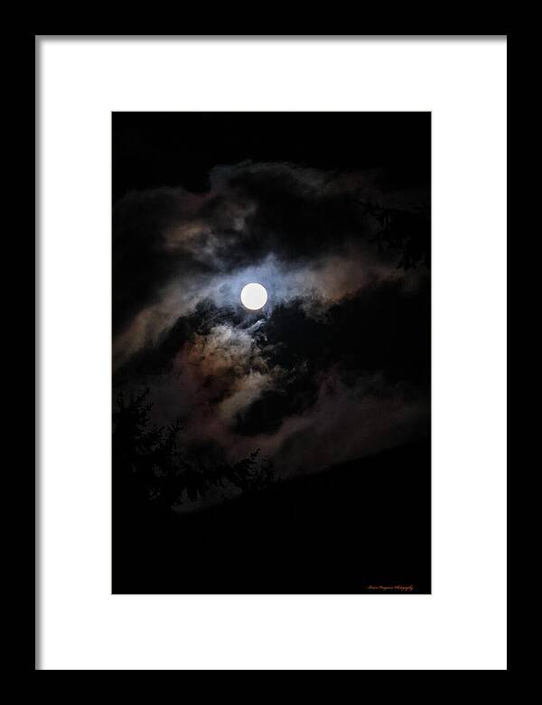 Clouds around the moon - Framed Print