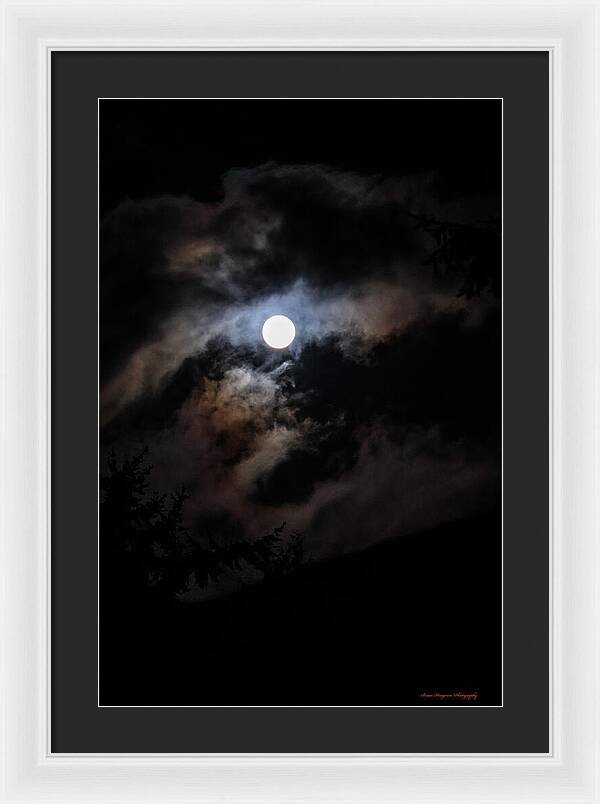 Clouds around the moon - Framed Print