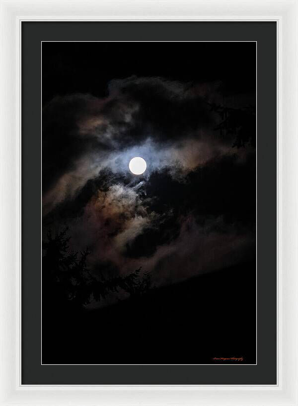 Clouds around the moon - Framed Print