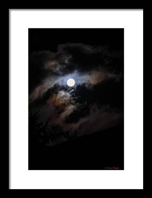 Clouds around the moon - Framed Print