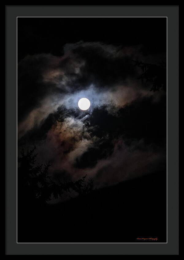 Clouds around the moon - Framed Print