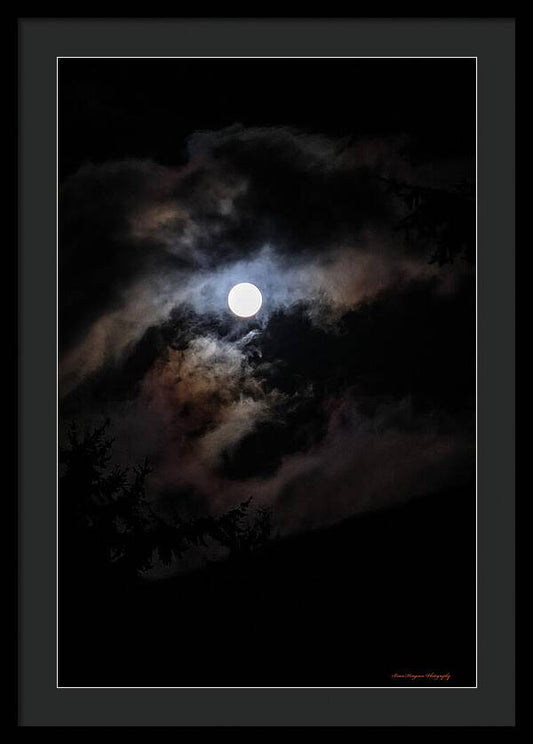 Clouds around the moon - Framed Print