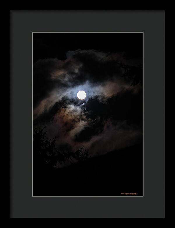 Clouds around the moon - Framed Print