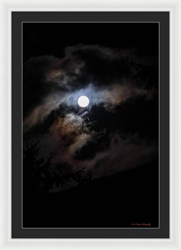 Clouds around the moon - Framed Print