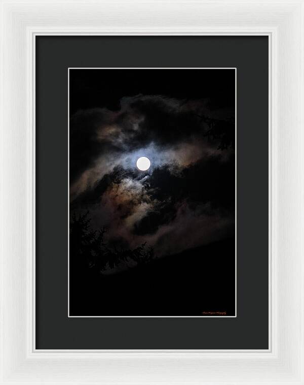 Clouds around the moon - Framed Print