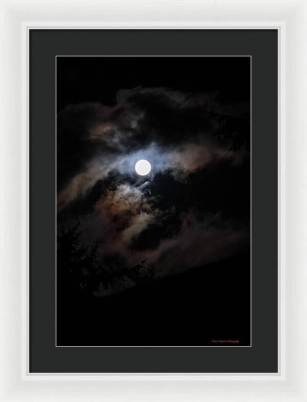 Clouds around the moon - Framed Print
