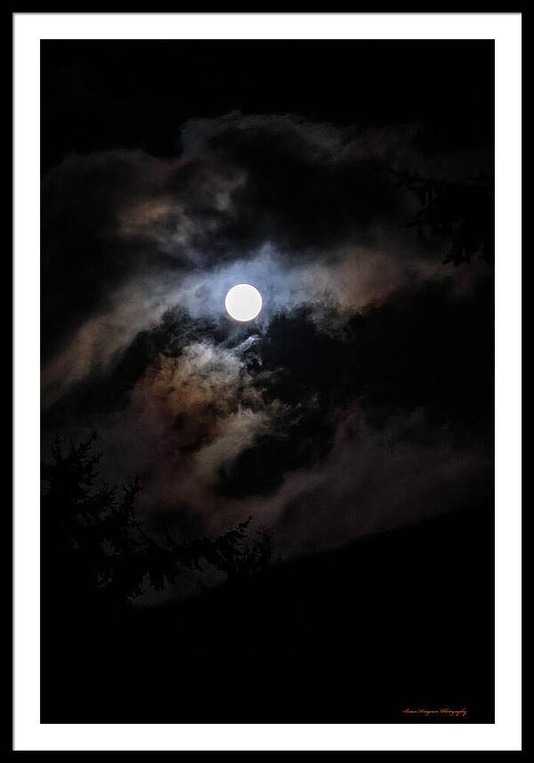 Clouds around the moon - Framed Print